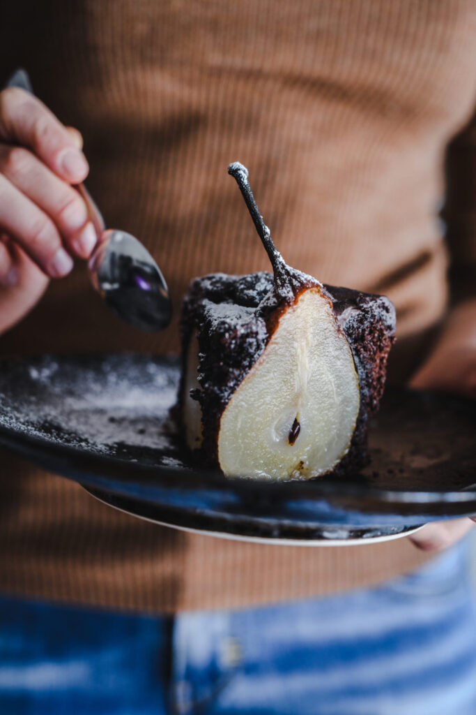 Fetta di torta di pere